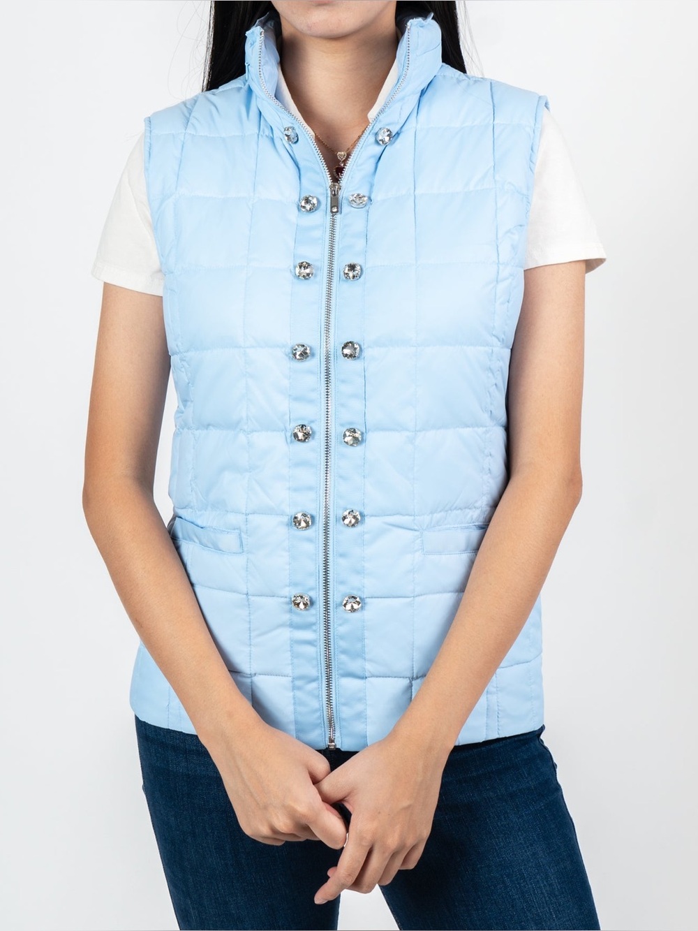 NEW Ciao Milano Celia Puffer Vest in Powder Blue size XL